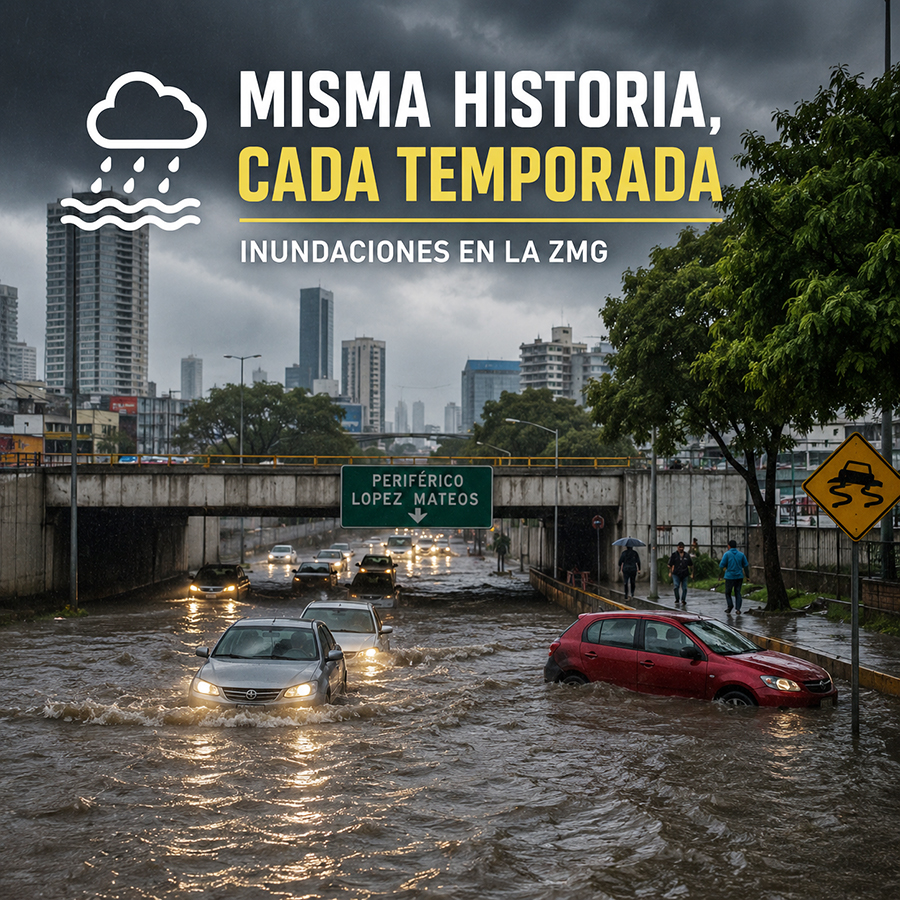 Inundaciones, imagen repetida en Guadalajara