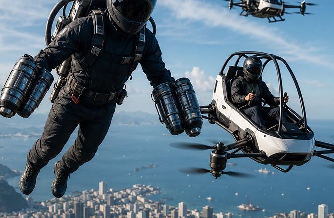 El hombre a punto de volar